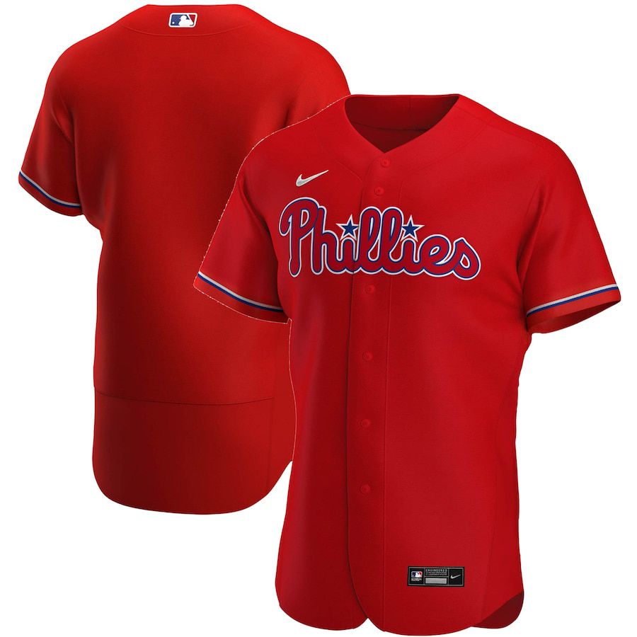 Mens Philadelphia Phillies Nike Red Alternate Authentic Team MLB Jerseys->philadelphia phillies->MLB Jersey